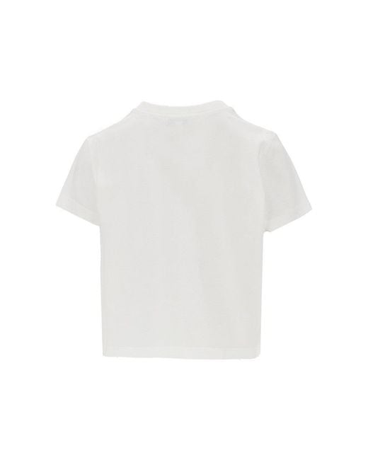 Agolde White 'Adine' Baby Fit T-Shirt