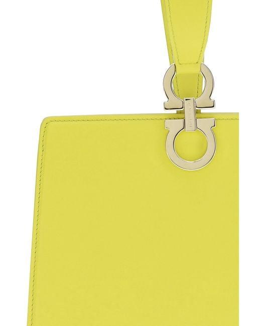 Ferragamo Yellow Leather Clutch