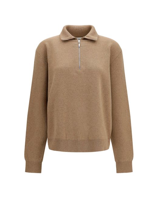 Rohe Natural Polo Sweater Wool And Cashmere