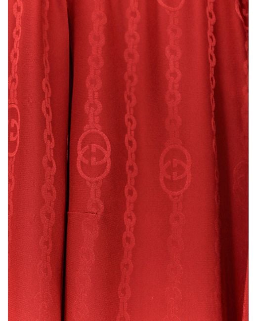 Gucci Red Silk Shirt With Bow