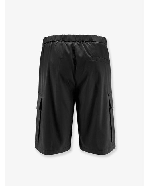Hevò Black Cotton Blend Cargo Bermuda Shorts for men