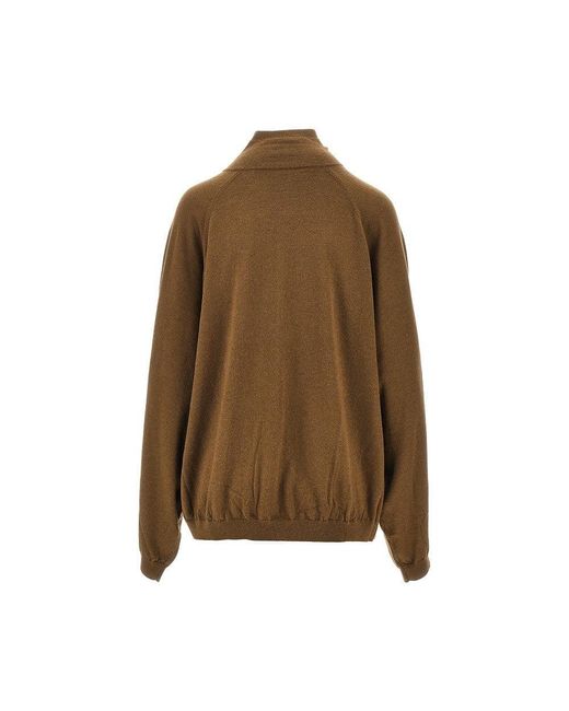 Frankie Shop Brown 'Base' Knitted Track Jacket