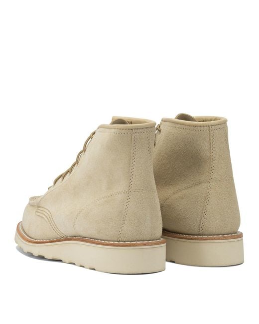 Red Wing Natural "6' Moc Toe 3328 Cream Abilen" Lace-Up Ankle Boots
