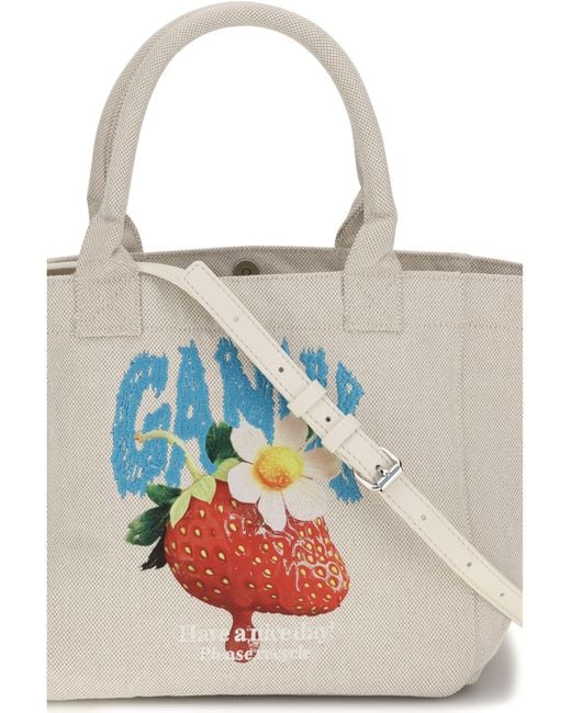 Ganni White Small Easy Shoulder Bag Sunlight