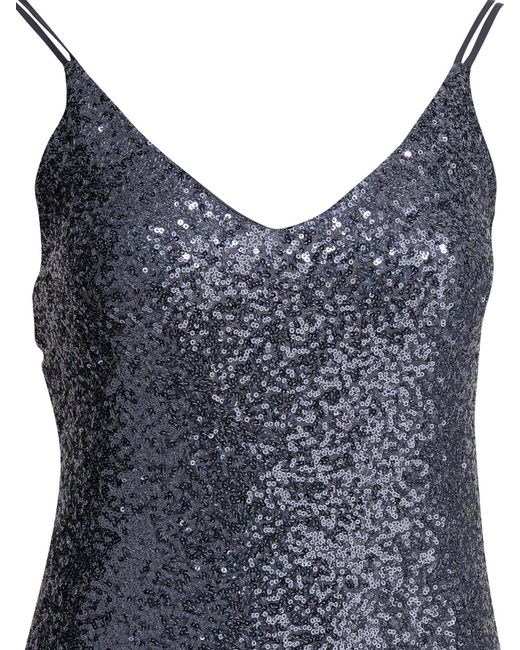 Semler Blue Long Sequined Dress Dresses