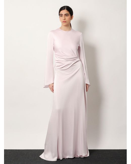 McQueen Pink Long Dress With Drapery