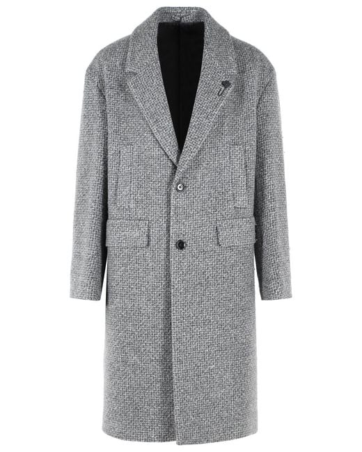 Lardini Gray Virgin Wool Blend Coat for men