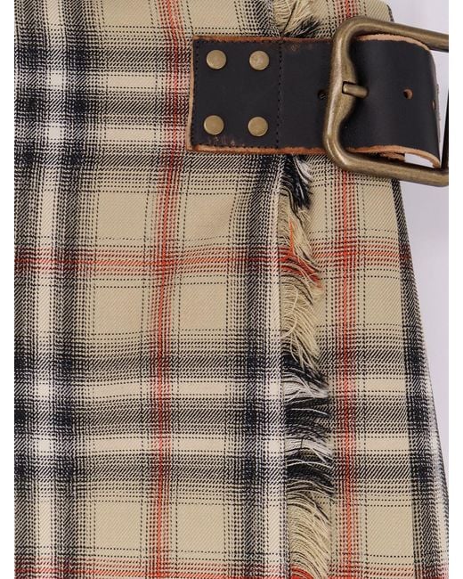 Burberry White Skye Cotton Kilt