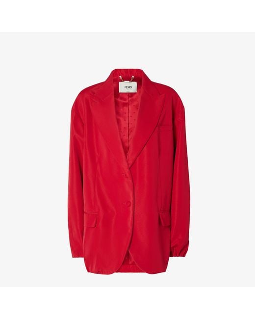 Fendi Red Single Breasted Blazer Jacket
