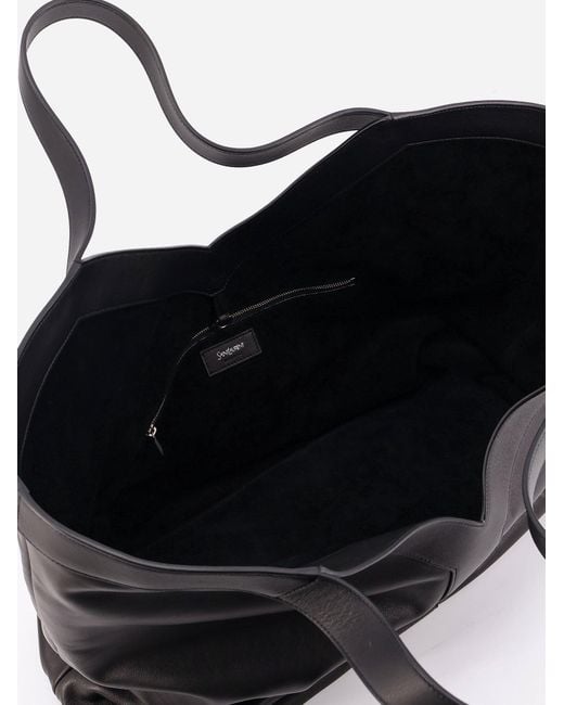 Saint Laurent Black Y Oversize Leather Tote Bag for men