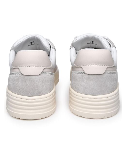 Hogan White Two-Color Leather Sneakers