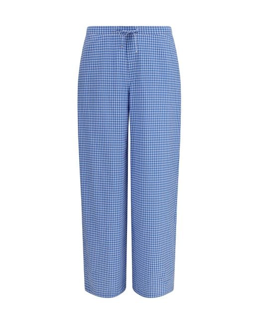 Men's Blue Drawstring Cotton Trousers