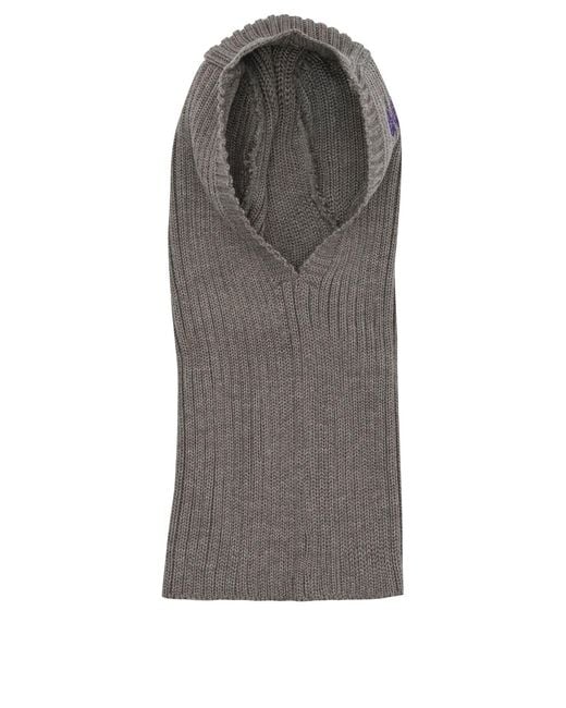 Needles Gray Merino Wool Balaclava for men