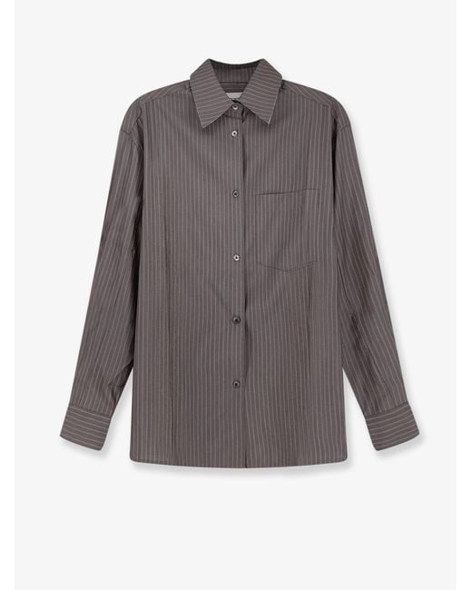 TONYWACK Gray Shirt Silk-Wool for men