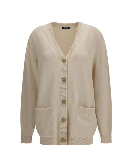 Women's White V-Neck Cardigan