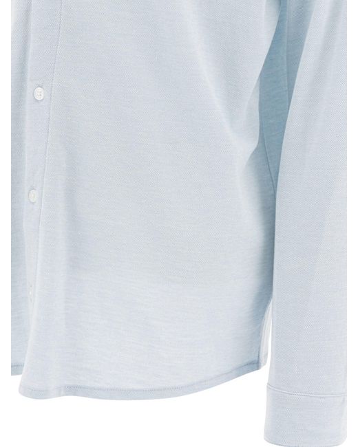 Vince White Cotton Pique Shirt for men