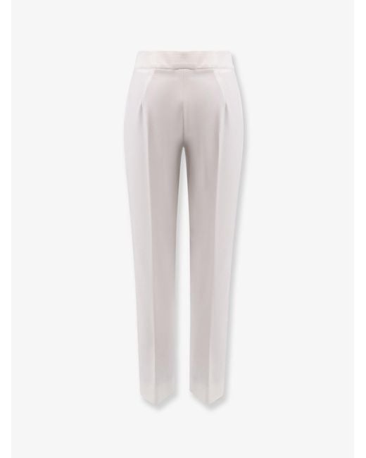 Max Mara White Pegno Viscose Blend Trousers