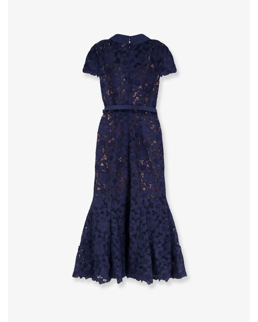 Self-Portrait Blue Self Portrait Lace Long Dress
