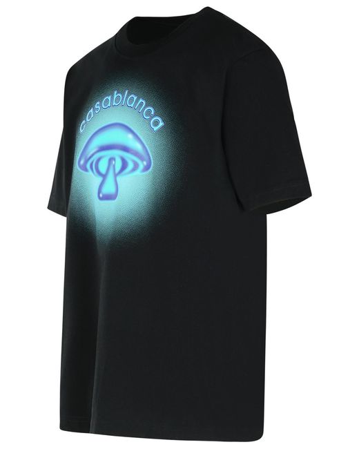 Casablanca Black 'Airbrush Mushroom' Cotton T-Shirt for men