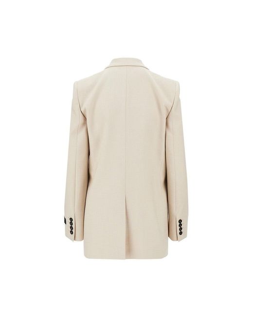 MSGM Natural Oversized Canvas Double-Breasted Jacket
