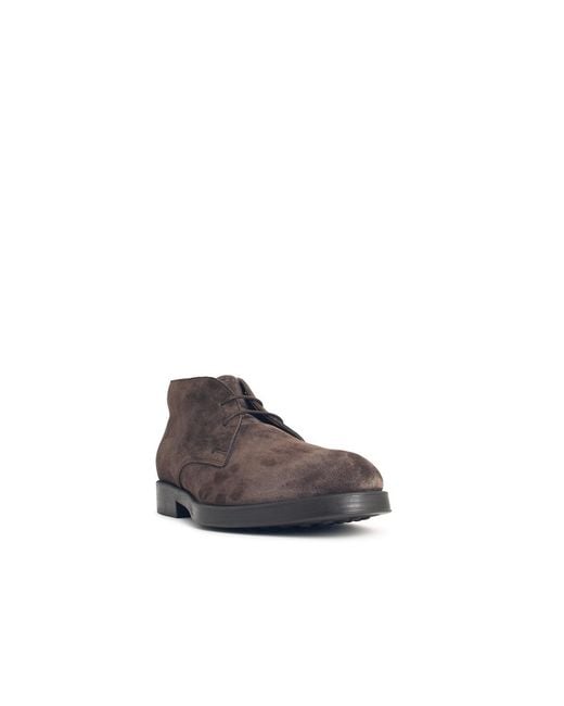 Tod's Brown Suede Ankle Boots for men