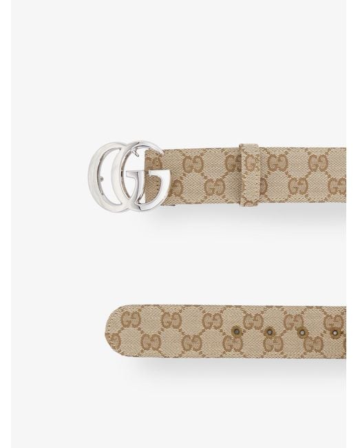 Gucci White Gg Fabric Belt for men