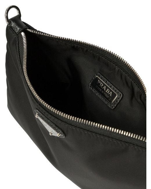 Prada Black Re-Nylon And Saffiano Pouch