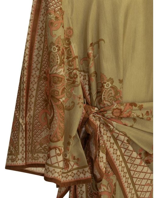Zimmermann Natural Aster Draped Midi Dress