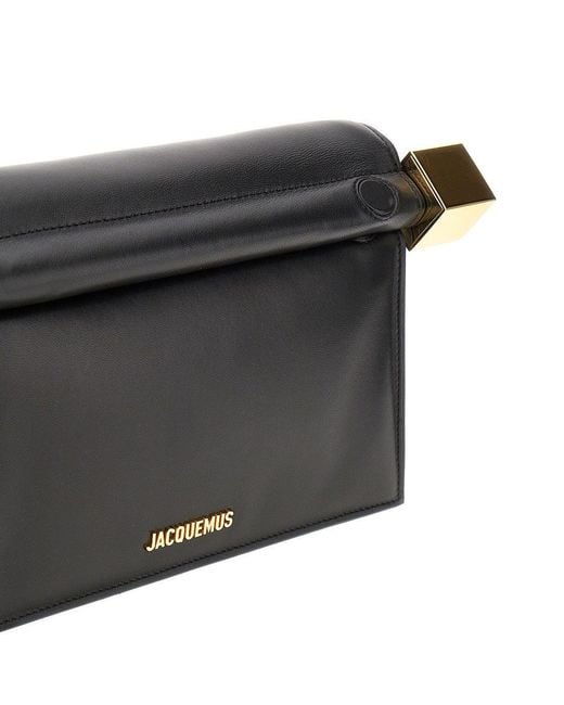 Jacquemus Black Nappa Leather 'Rond Carré' Clutch