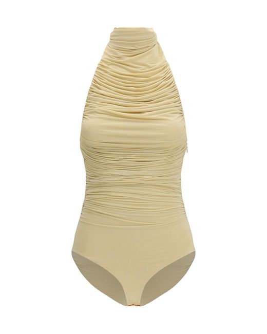 Women's White Bodysuit Draped