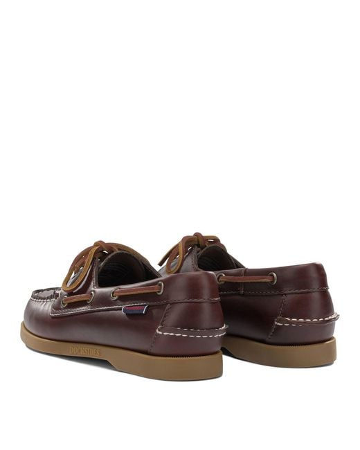 Sebago Brown "Docksides Portland Waxed" Lace Up Loafers