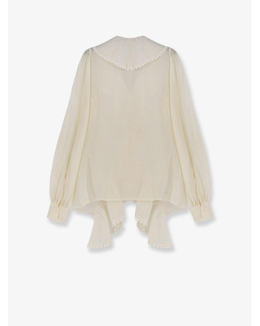 ACTUALEE White Shirt With Ruffles