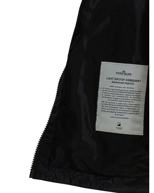 Stone Island Black Hooded Waterproof Jacket for men