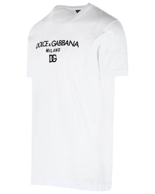 Dolce & Gabbana White Cotton T-Shirt for men