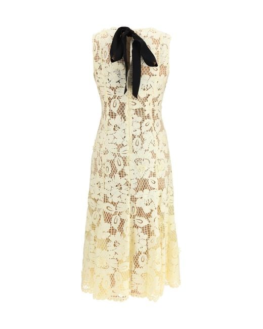 Self-Portrait Metallic Crochet Lace Midi Dress