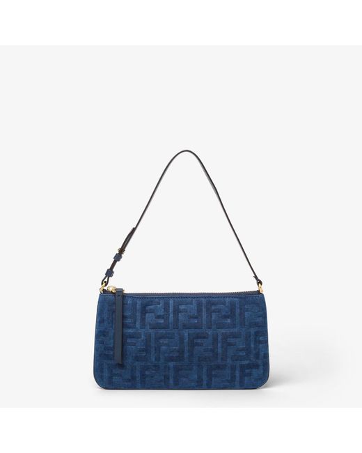 Fendi Blue "Baguette" Mini Pouch