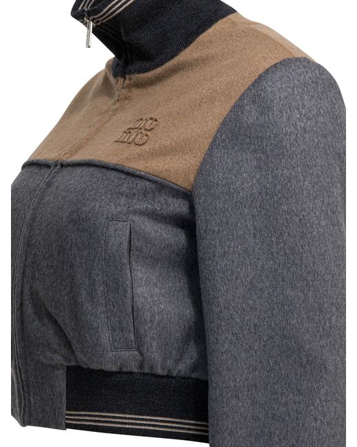 Miu Miu Black Wool And Cashmere Bomber Jacket
