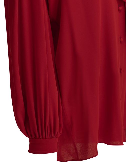 Valentino Red Silk Georgette Blouse
