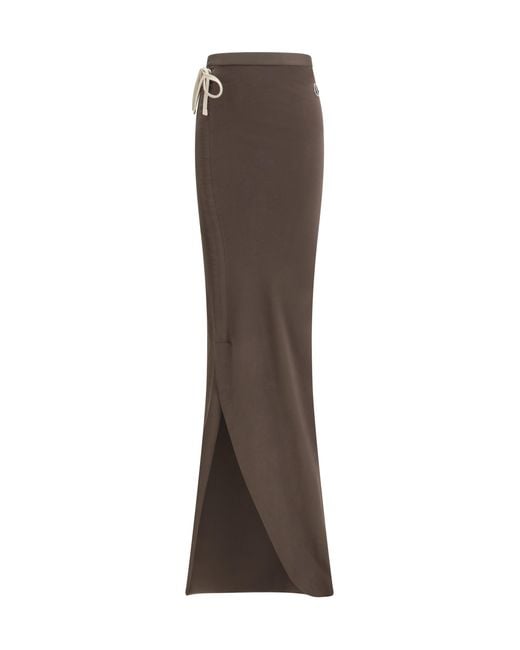 Moncler Brown Rick Owens Long Skirt + Rick Owens