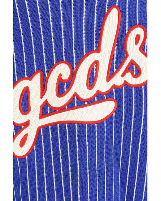 Gcds Blue Cardigan Pinstripe for men
