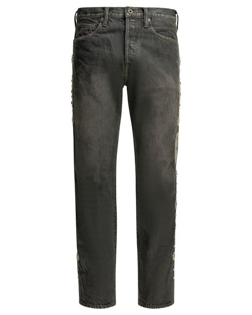 Kapital Gray 14Oz Monkey Cisco Studs Jeans for men