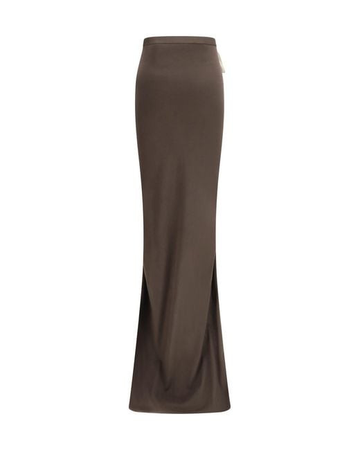 Moncler Brown Rick Owens Long Skirt + Rick Owens