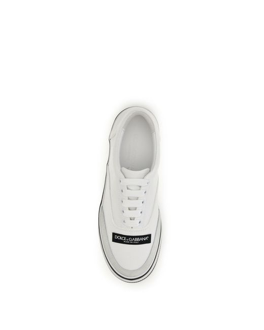 Dolce & Gabbana White Dolce & Gabbana Sailing Canvas Sneakers Cream
