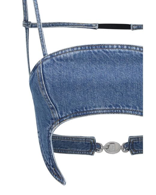 MARINE SERRE Blue Top Denim Moon
