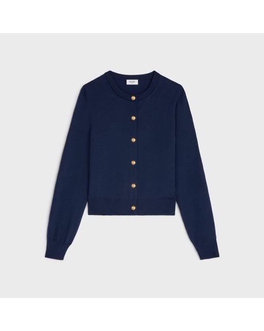 Céline Blue Wool Cardigan