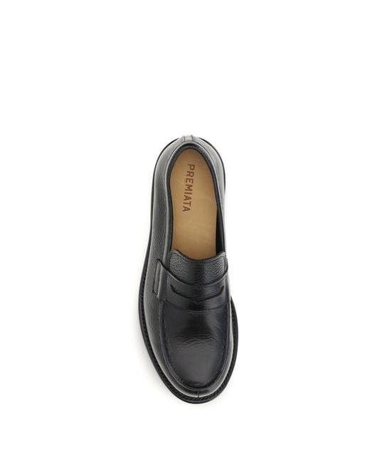 Premiata Black Leather Loafers for men