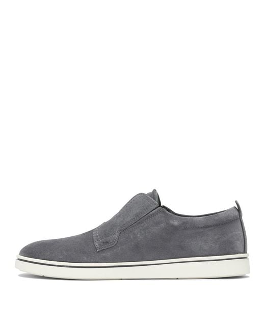 Ferragamo Gray Rubber Loafers Suede for men