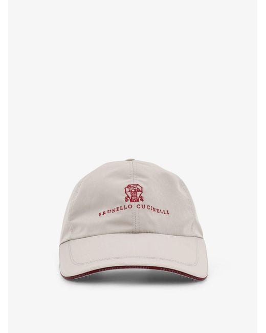 Brunello Cucinelli White Baseball Hat With Logo for men