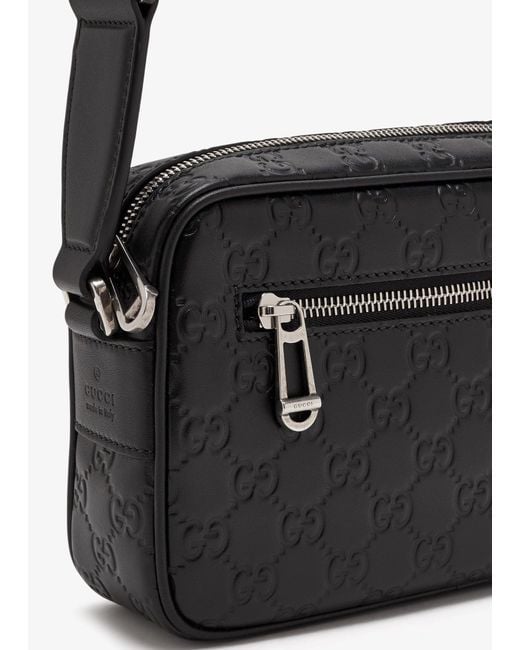 Gucci Black Gg Emblem Crossbody Bag for men