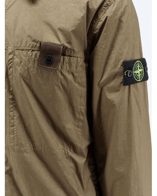 Stone Island Green Crinkle Reps Ny Recycled Nylon Jacket for men
